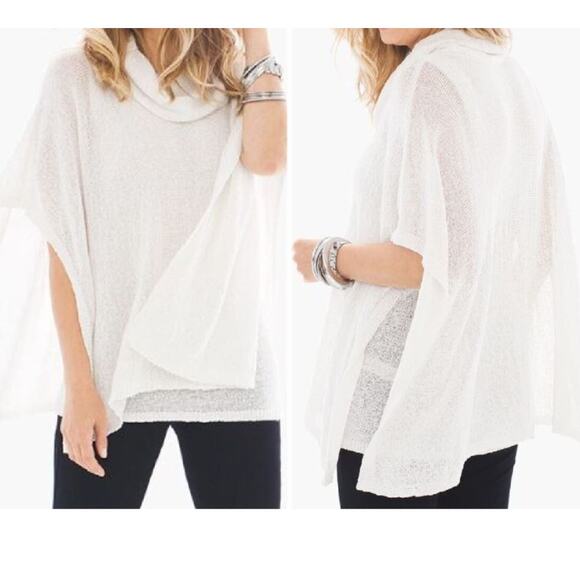 Chicos 1 Cowl Neck Sweater Womens M Textured Pullover Flowy Travelers Collection - Picture 1 of 11
